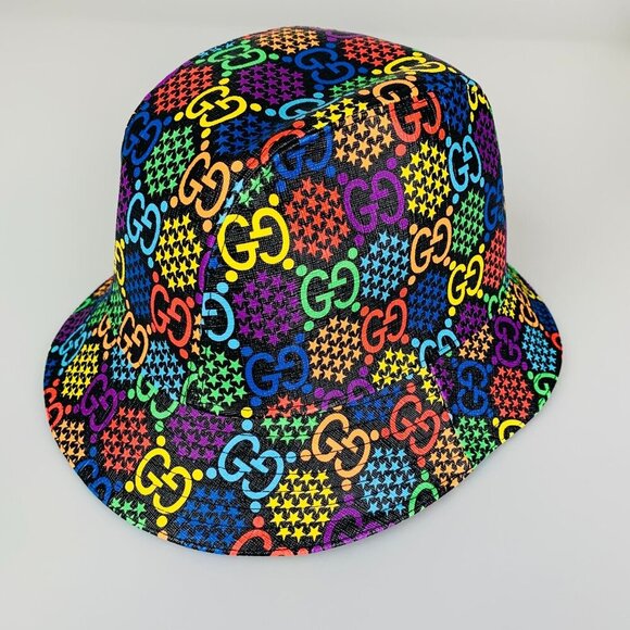 NWT Gucci GG Psychedelic fedora hat size M(58cm) - Picture 6 of 15